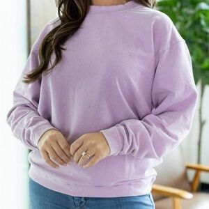 Vintage Wash Corded Pullover - Lavender💜
